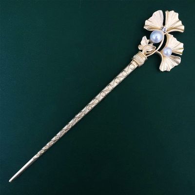 qbodp 2 Pieces Hair Sticks Chinese Hair Chopsticks for Buns,Vintage Hair Pins Stick for Women Thick Hair,Imitation Pearls Butterfly Decorative Chopsticks Hair Accessories,White