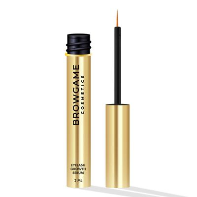 Browgame Eyelash Growth Serum - Longer, Fuller And More Voluminous Lashes - Vegan And Cruelty Free - Exclusive High-Tech Formula - Contains Moisturizing, Soothing And Active Ingredients - 0.1 Oz
