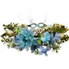 2 Pieces Bohemian Flower Headband Hair Wreath Crowns Hairhead for Beach Hawaii Floral Garland Romantic Wedding Festival Party (Red+Blue) view 4