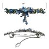 JCGY Large Flower Barrette with Unique Hanging Ornament for Women GirlsYY86010-3blue view 2