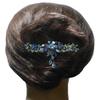JCGY Large Flower Barrette with Unique Hanging Ornament for Women GirlsYY86010-3blue view 4