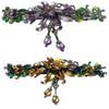 Set of 2 JCGY Large Flower Barrettes Hanging Ornament YY86010-3-2purpleBrown view 1