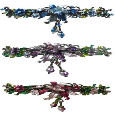 Set of 3 JCGY Large Flower Barrettes Hanging Ornament YY86010-3-3-3bluePurRose
