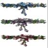 Set of 3 JCGY Large Flower Barrettes Hanging Ornament YY86010-3-3-3bluePurRose view 1