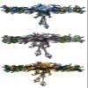 Set of 3 JCGY Large Flower Barrettes Hanging Ornament YY86010-3-3-3bluePurpleBrown view 1