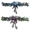 Set of 2 JCGY Large Flower Barrettes Hanging Ornament YY86010-3-2bluePurple view 1