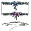 Set of 2 JCGY Large Flower Barrettes Hanging Ornament YY86010-3-2bluePurple view 3