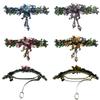 Set of 4 JCGY Large Flower Barrettes Hanging Ornament YY86010-3-4bluePurRoseBrown view 2