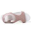 oiangi Knitted Wedge Sandals for Women Fashion Fish Mouth Open Toe Hollow Mesh Breathable Slip-on Platform Sport Sandals Summer Stretchy Comfy Walking Shoes Brown view 3