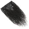 Luovce Clip in Hair Extensions Real Human Hair Kinky Curly Natural Colour 8PCS 115-120 Grams 10 inches view 3