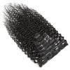 Luovce Clip in Hair Extensions Real Human Hair Kinky Curly Natural Colour 8PCS 115-120 Grams 10 inches view 4
