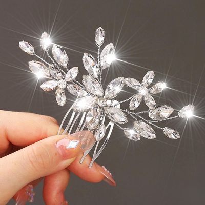 Latious Crystal Wedding Hair Comb Silver Hair Clip Bridal Hair Pieces Accessories for Women and Bride