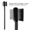 2 in 1 Eyebrow Brush and Comb, Reusable Mascara Brush Nylon and Stainless Steel Bristles Eye Lash Comb Brow Brush Lash Separator Tool for Separating Lashes view 4
