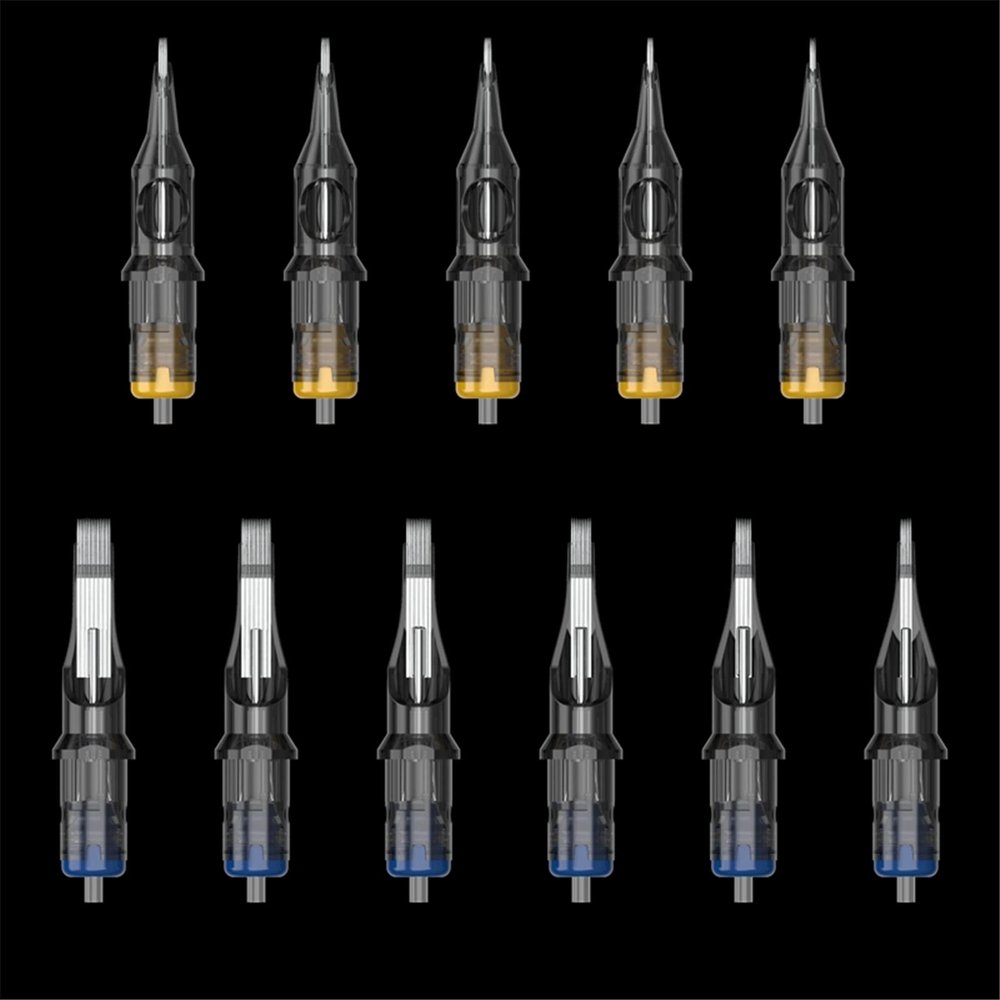 10Pcs Tattoo Cartridge Needle 0.35Mm RL RS M1 Disposable Tattoo Pen Needle Eyebrow Permanent Makeup for Cartridge Machines Grips,1211M1