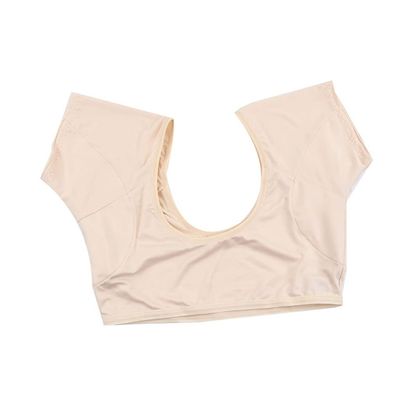 2 Pcs Breathable Comfort Armpit Sweat Vest Underarm Sweat Guard Washable for Women Girls Ladies (Color : Skin, Size : Medium)