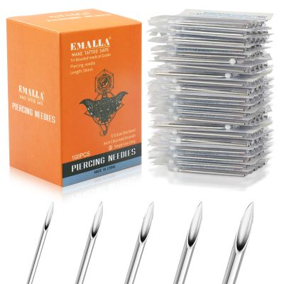 Ear Nose Piercing Needles - Autdor 50pcs Mixed Piercing Needles 14G and 16G Stainless Steel Hollow Needles for Ear Nose Navel Nipple Lip Tongue Piercing Kits Piercing Tools Piercing Supplies