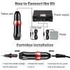 Tattoo Machine Kit Rotary Tattoo Machine Pen Set Permanent Makeup Cartridge Needle Eyebrow Body Artist for Beginners Supplies,Black set view 2
