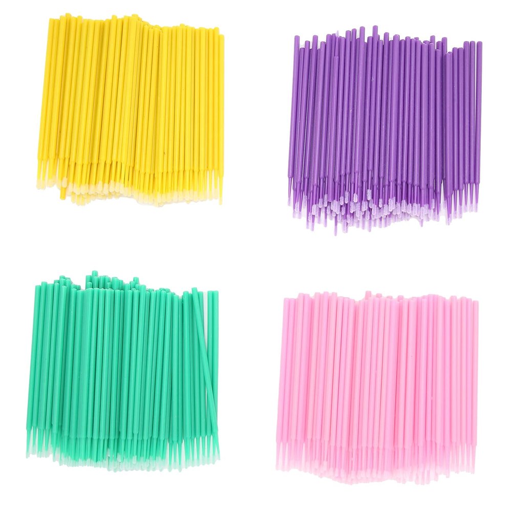 Disposable Micro Applicator, 400pcs 4 Colors Bendable Micro Applicator Brushes Micro Wands Supplies for Makeup Application