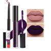Amy's Diary 2Pcs Dark Purple Lip Liner and Lipstick Matte Makeup Set, Darkest Eggplant Plum 24H With Liner Set, Matt Liquid Long Lasting Mate Dark Berry (#20) view 1