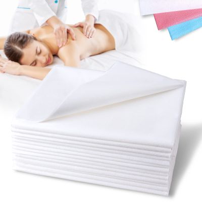Disposable Bed Sheets 100 Pcs Waterproof Bed Cover for SPA Tattoo Massage Table Hotels Non Woven Fabric 31" x 78"White