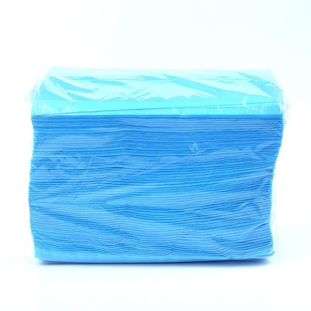 Disposable Non-woven Fabric Massage Table Sheets Linens, 60pcs Set Bed Sheets Waterproof Bed Cover Massage Table Sheet Non-woven Fabric for Spa, Beauty Salon, Hotels (Blue)