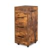 Salon Trolley Cart with Wheels, 3-Drawer Rolling Hair Styling Station, Mobile Beauty Trolley with Hot Tools Holder, Storage for Salon, Barbershop, Spa & Tattoo, Rustic Brown view 1