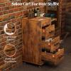Salon Trolley Cart with Wheels, 3-Drawer Rolling Hair Styling Station, Mobile Beauty Trolley with Hot Tools Holder, Storage for Salon, Barbershop, Spa & Tattoo, Rustic Brown view 3