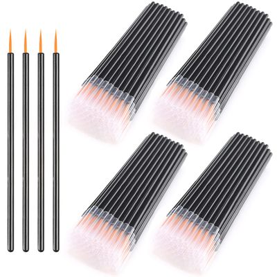 Akstore 200PCS Disposable Eyeline Mascara Brushes Eyelash Brush Wands Applicator Makeup Brush Tool Kits (Black 200PCS)