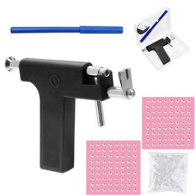 YOFANST Black Ear Pericing Gun Kit Body Hole Piercing Tool with 98Pcs Stainless Steel Ears Studs
