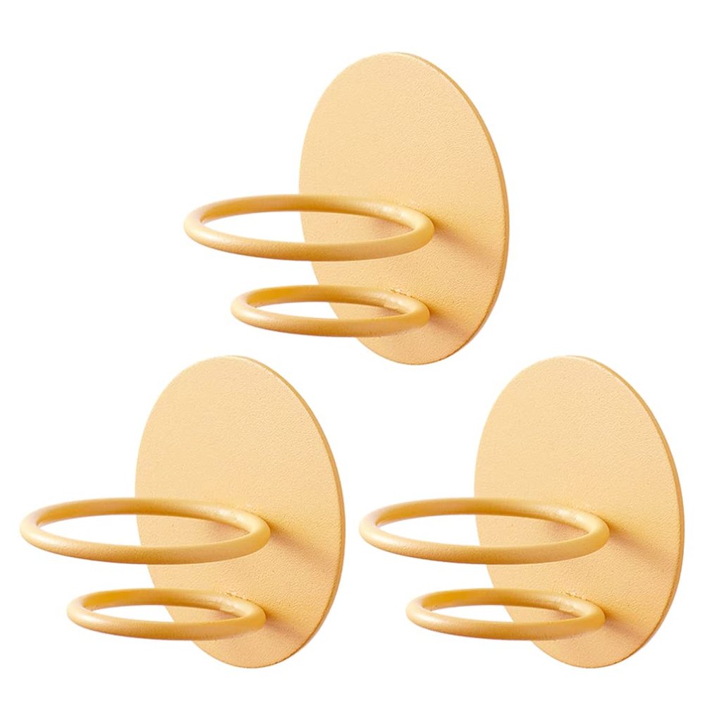 Homoyoyo 3pcs Makeup Sponge Holder -mounted Storage Stand for Beauty Eggs Carbon Steel Design Ventilation for Daily Use Yellow Color Compact
