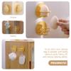 Homoyoyo 3pcs Makeup Sponge Holder -mounted Storage Stand for Beauty Eggs Carbon Steel Design Ventilation for Daily Use Yellow Color Compact view 2