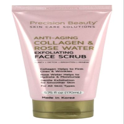 Precision Beauty Anti- Aging Collagen and Rose Water Exfoliating Face Scrub