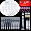 AMORIX 50PCS 20ml Lip Gloss Tubes + 2oz Plastic Jars Round Cosmetic Containers with White Lids view 1