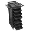 Lorvain Salon Beauty Rolling Trolley Cart, 3FT Hair Storage Cabinet Barber Organizer Tool Multi Drawers Rolling Cart Free Standing Furniture with 4 Universal Wheels Hair Supplies (Black) view 1