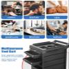Lorvain Salon Beauty Rolling Trolley Cart, 3FT Hair Storage Cabinet Barber Organizer Tool Multi Drawers Rolling Cart Free Standing Furniture with 4 Universal Wheels Hair Supplies (Black) view 4