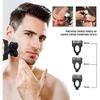 Feilx New Skull Electric Beard Knife 6 in 1 USB Rechargeable Electric Shaver Five Floating Heads Beard Nose Ear Hair Trimmer Waterproof Razor Clipper Facial Brush (Color : Silver) view 4
