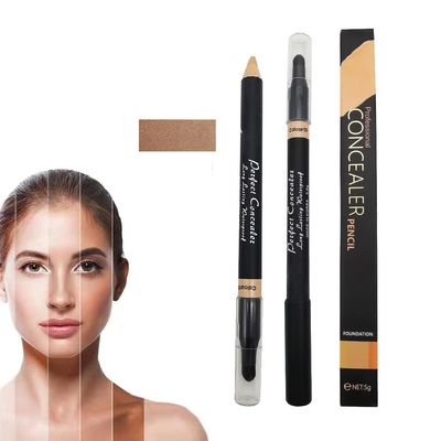 AKARY Face Full Range of Concealers Pencil for Face, 2 in 1 Dual-Sided Eyebrow Face Concealer Crayon Highlighter Stick, Professional Waterproof Foundation Concealer for Eye Dark Circles, Acne Marks, Concealer Pencil with Brush for Men and Women (#1 S