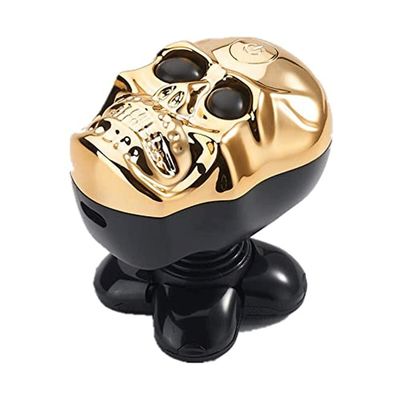 Feilx New Skull Electric Beard Knife 6 in 1 USB Rechargeable Electric Shaver Five Floating Heads Beard Nose Ear Hair Trimmer Waterproof Razor Clipper Facial Brush (Color : Gold)