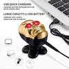 Feilx New Skull Electric Beard Knife 6 in 1 USB Rechargeable Electric Shaver Five Floating Heads Beard Nose Ear Hair Trimmer Waterproof Razor Clipper Facial Brush (Color : Gold) view 2