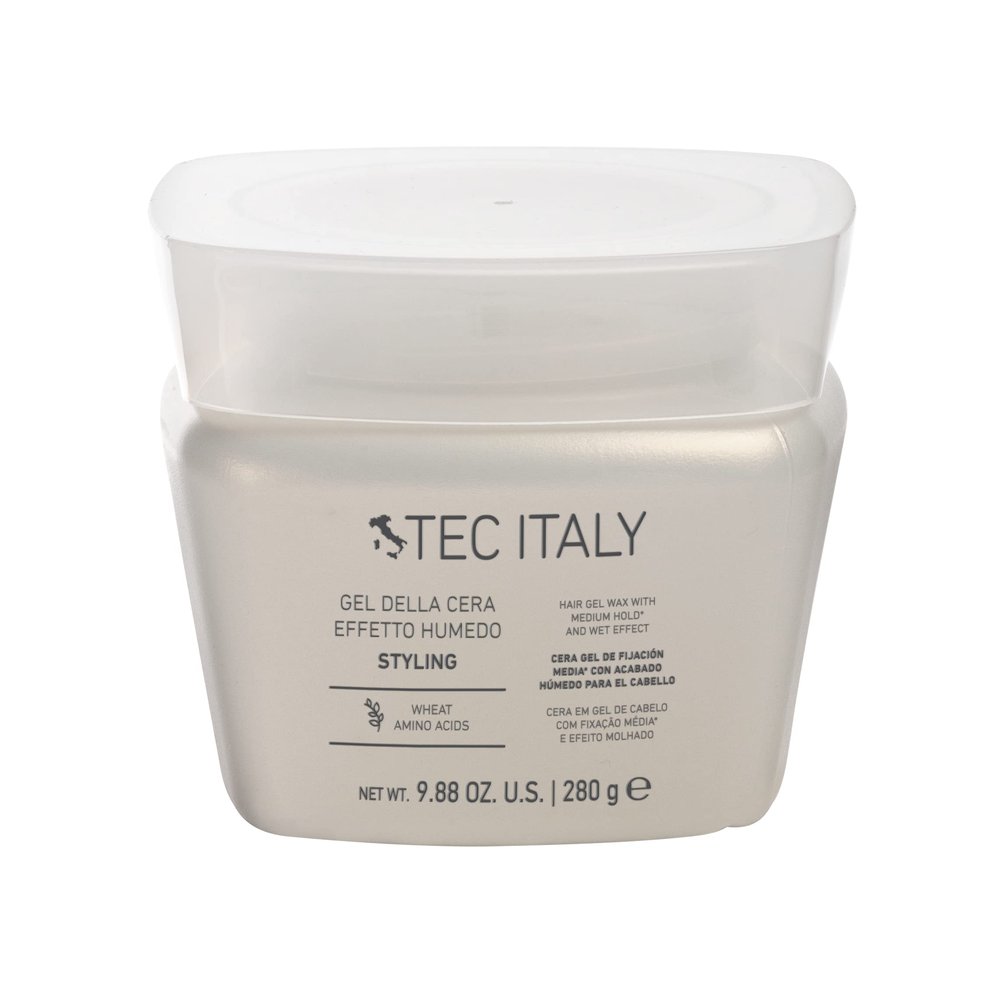 Tec Italy Gel Della Cera Effetto Humedo 280g Medium Hold Hair Gel with Wet Look Finish Styles & Conditions Hair With Amino Acids For All Hair Types