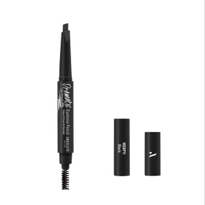 Absolute New York Perfect Eyebrow Pencil Dual-Ended To Shape, Fill, and Define Eyebrows (MEBP11 Black Soft)
