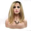 YTOOZ Black-Yellow Short Hair Wig Ladies Handmade Lace European and American Wig Set in The Wig Hair Sets view 1