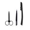 3pc Eyebrow Set. Includes scissors, tweezers with comb and foldable razor. view 1