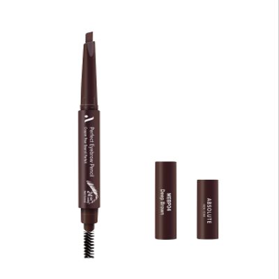 Absolute New York Perfect Eyebrow Pencil Dual-Ended To Shape, Fill, and Define Eyebrows (MEBP04 Deep Brown Hard)