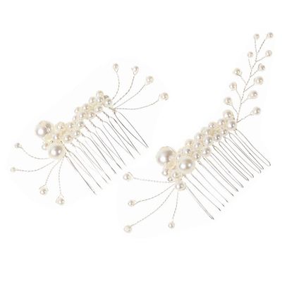 Beaupretty 2pcs Bridal Hair Combs Delicate Accessories for Weddings and Special Occasions Handmade Side Combs for Elegant Hair Styles