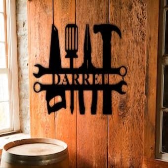 by Unbranded Metal Hair Stylist Sign, Personalized Salon, Custom Business Decor, Custom Metal Sign Booth, Hair Stylist Gift, Scissors Clippers Comb Name
