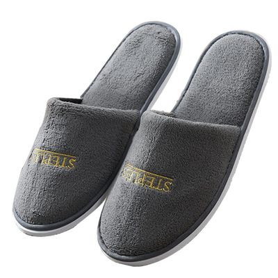 Disposable Slippers for MenSpa Slippers, (Large Size,10 Pairs) Indoor Hotel Slippers, Fluffy Coral Fleece, Padded Sole for Comfort- for Guests, Hotel, Travel