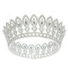 Jewels Round Hair Crown Rhinestone Crystal Metal Tiara Jewelry Silver T11992 view 1