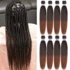 Liang Dian Pre Stretched Braiding Hair Ombre 30 Inch 8 Packs Synthetic Crochet Braids Hot Water Setting Professional Soft Yaki Texture Synthetic Hair Extensions(1B/30) view 1