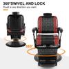 Artist hand Retro Barber Chair Classic Heavy Duty Barber Chairs Vintage Salon Chair Hydraulic Recline Beauty Spa Styling Equipment Wide Seat with Puckered Button (Black + Red) view 3